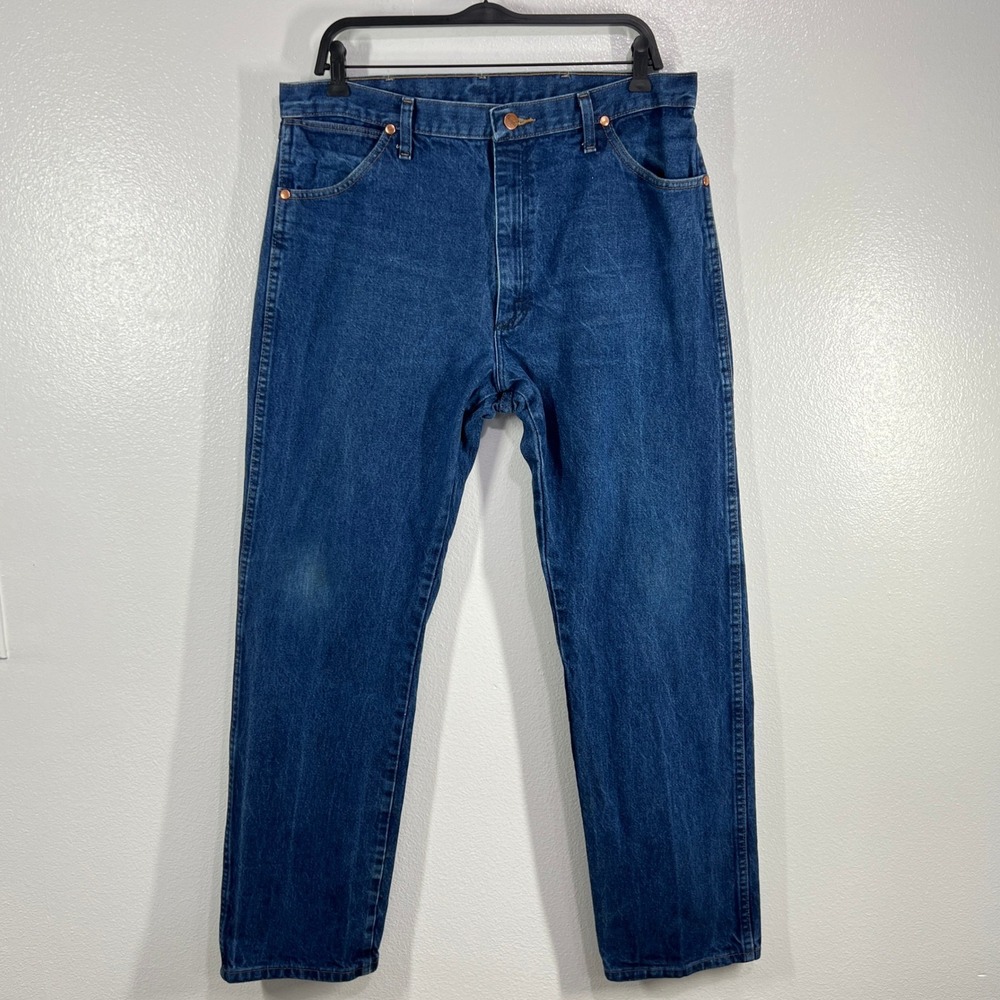 Wrangler 13MWZPW Cowboy Cut Jeans Regular Fit Dark Wash‎ Denim 36x32 Cotton